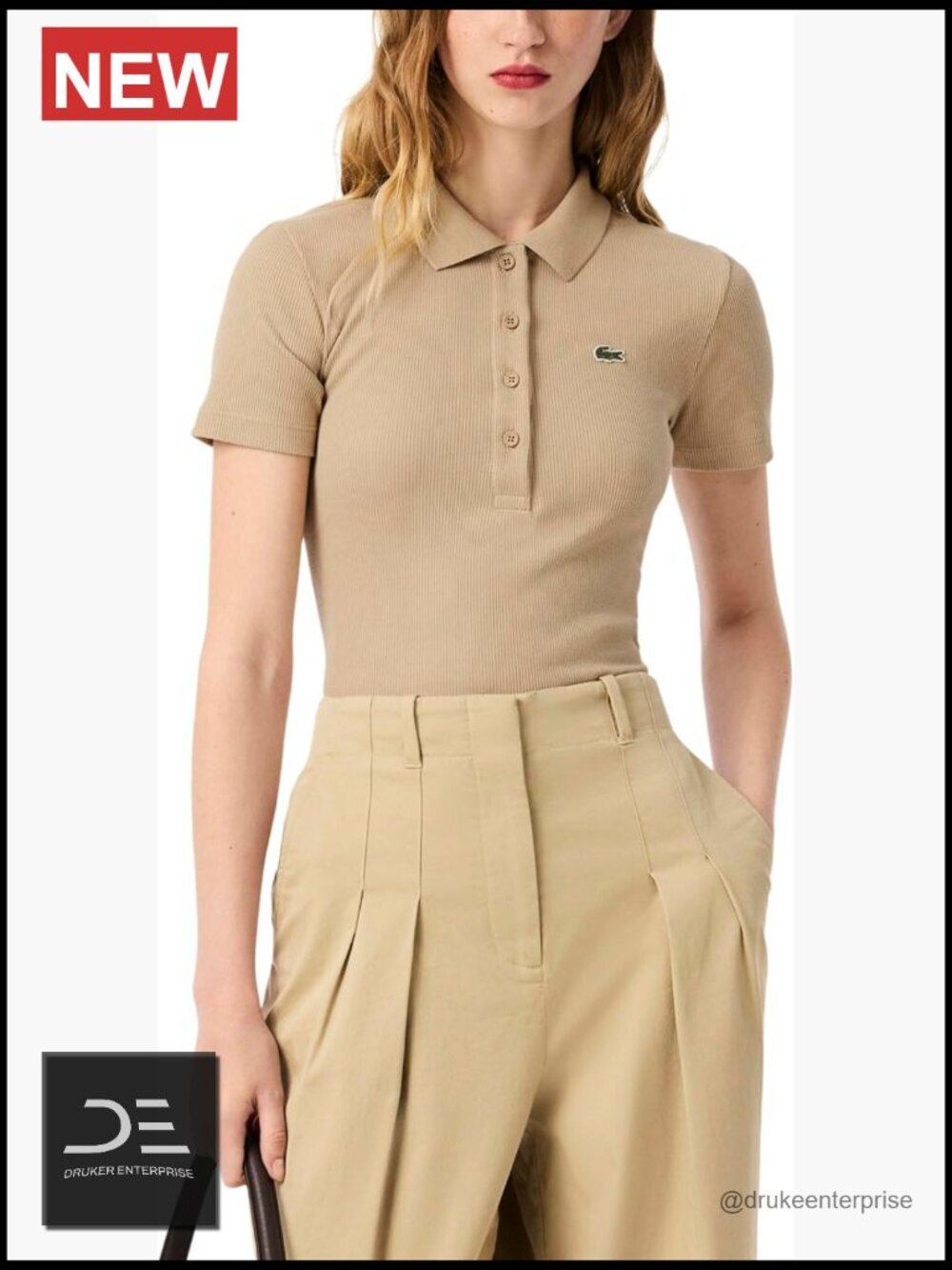 Slim Fit Ribbed Cotton Polo Shirt - Short Sleeve Solid